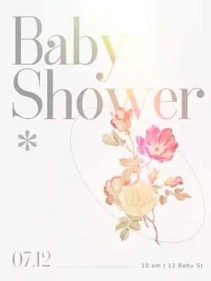 A Baby Shower Sign With Flowers On It Baby Template