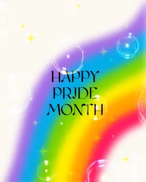 Rainbow and bubbles Pride month celebration Instagram post template 