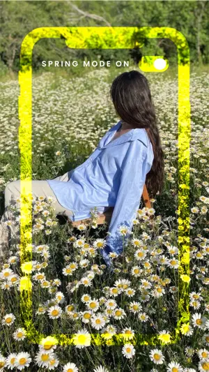 A Woman Sitting In A Field Of Daisies Spring Story Template