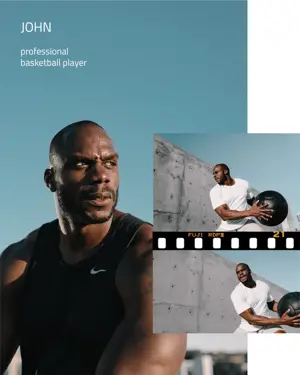 A Man In A Black Shirt Holding A Basketball Sports Template