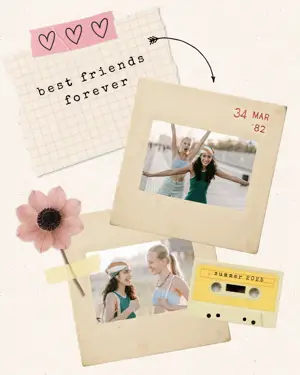Best friends forever photo slides scrapbooking Instagram post template