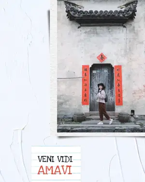 A Woman Standing In Front Of A Building Wanderlust Template