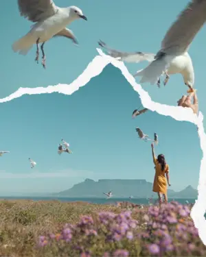 Cream Collage Torn Paper Instagram Post 