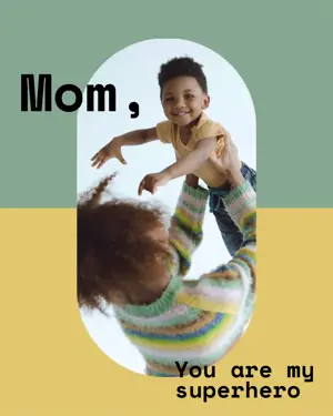Mom and son Mother'S Day greeting card template