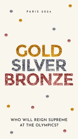 minimalist glittery medals Olympics games 2024 instagram story template 