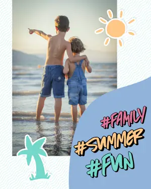 a family photo retro summer template 