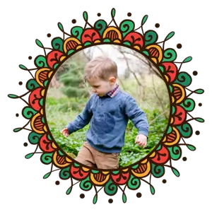 A Little Boy That Is Standing In The Grass Whatsapp Sticker Template