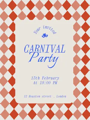 Red and blue Retro Vintage Carnival instagram post
