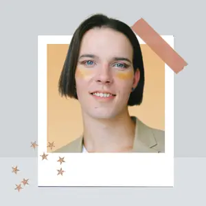 A man in Polaroid frame and stars In The Background Magic Profile Pics Template
