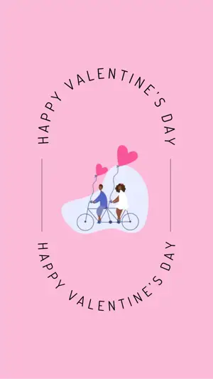 pink happy Valentine’s Day greetings illustrated Template