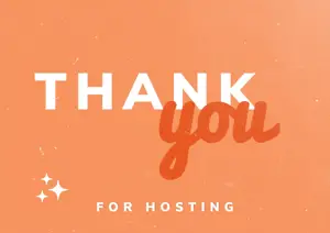 orange vintage thank you for hosting minimalistic card