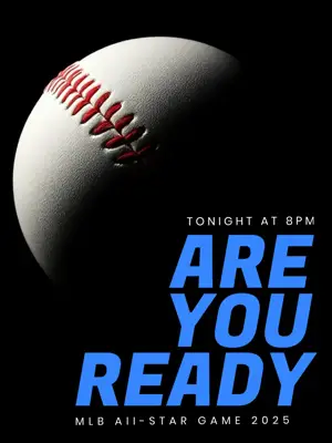 Baseball ball background MLB all-star games Instagram post template