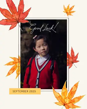  Boy and leaves back to school instagram template