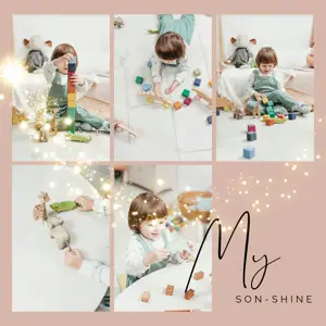 Glittery kids photo collage template