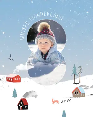 A Picture Of A Young Boy Smiling In The Snow Winter Wonderland Template