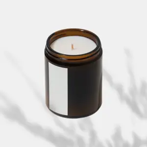 A candle on a white background with a shadow magic template