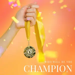 gold medal and confetti Olympics games 2024 instagram post template