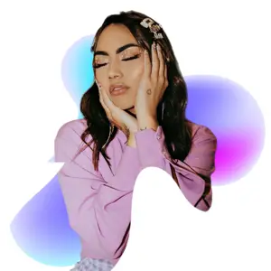 A women And a gradient blob In The Background Magic Profile Pics Template