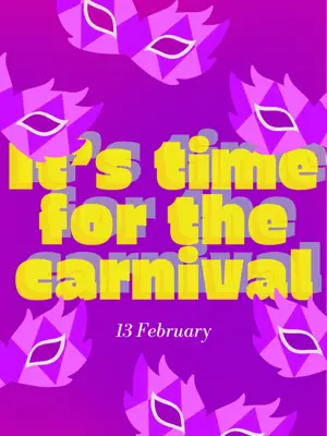Purple and yellow colorful instagram post masks pattern carnival post