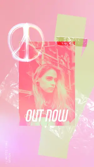 A Picture Of A Woman With A Peace Sign On It Nylon Story Template