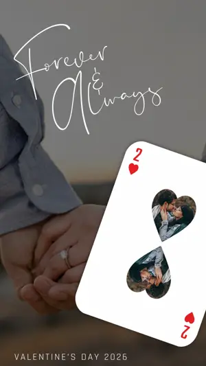 Couple photo card Valentine’s Day Instagram story template 