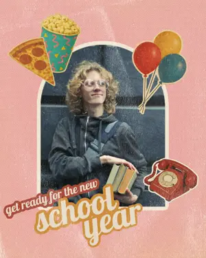 Retro stickers back to school Instagram post template