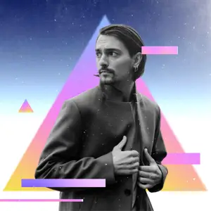 A man black and white with rectangle In The Background Magic Profile Pics Template