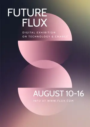 Exhibition gradient typography poster template 