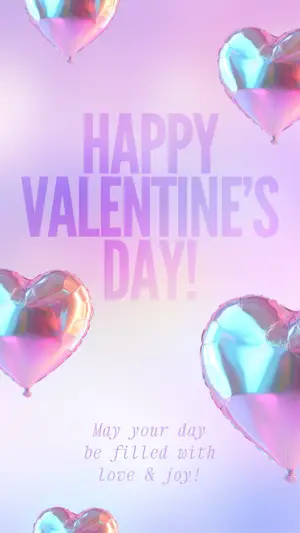 Valentine’s crystal 3D hearts Instagram story template