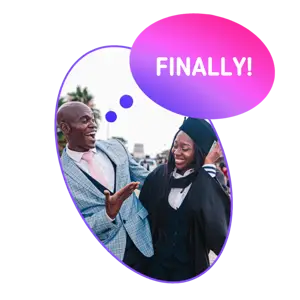 Finally Graduation! Father And Daughter Whatsapp Sticker Template
