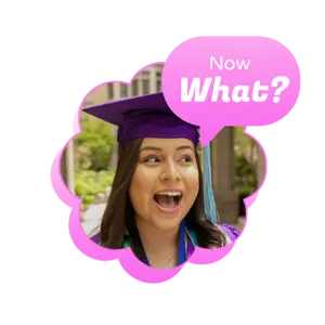 Now What? Woman Graduate Whatsapp Sticker Template