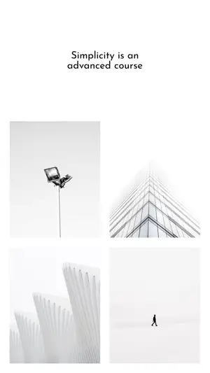 A White Brochure With Black And White Images Simple Story Template