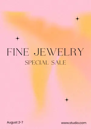 Sale event minimalist gradient typography poster template 