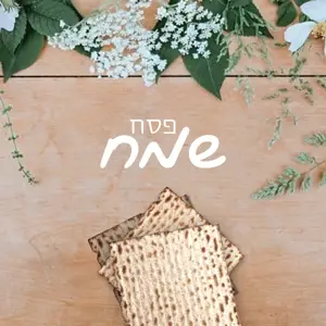 ‏Passover holiday Hebrew greetings Instagram post template 