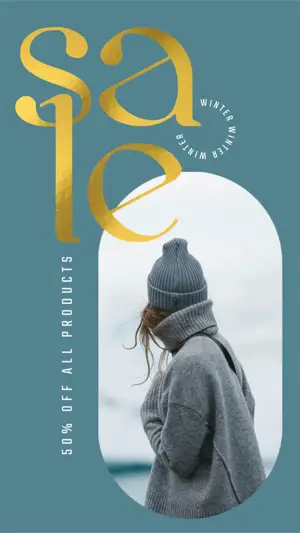 Blue winter fashion sale story template