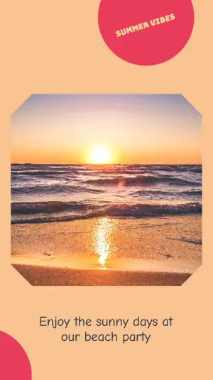 Summer vibes tropical sunset Story template