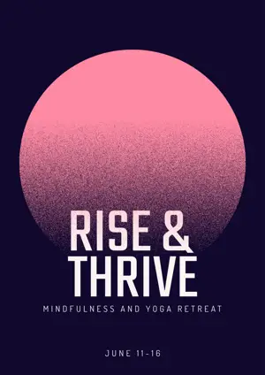 Retreat event dark gradient typography poster template 