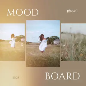 A Woman In A White Dress Is Standing In A Field Facebook Post Template