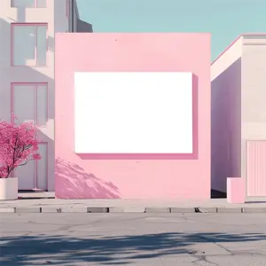 pink well in a pinky street Billboard template 