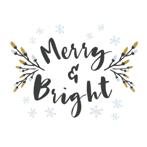 merry and bright social media Christmas holidays greetings sticker