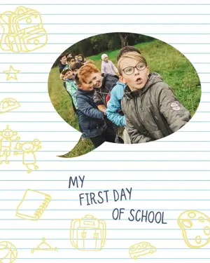 Kids playing back to school instagram template