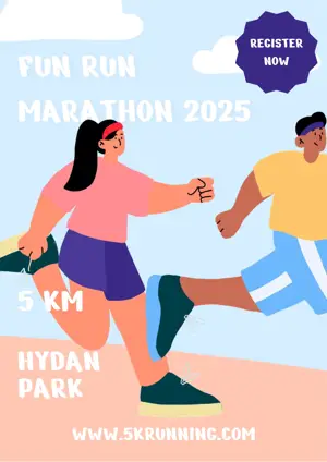 cute Cartoon marathon Event poster