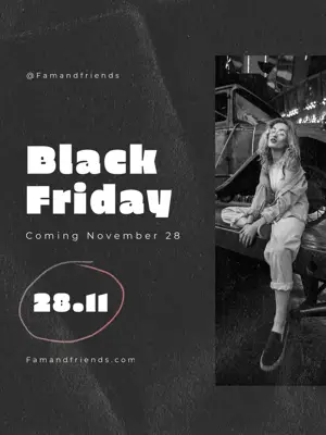 Black Friday vintage black and white rustic overlay post