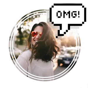 Omg! Woman With Sunglasses And A Speech Bubble Whatsapp Sticker Template
