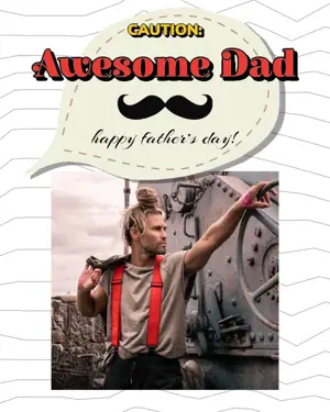 A Picture Of A Man With A Mustache And Suspenders Father S Day Template