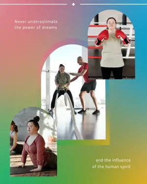 A Collage Of Photos Of People Doing Different Things Sports Template