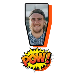 Pow! Picture Of A Man With A Hat Whatsapp Sticker Template