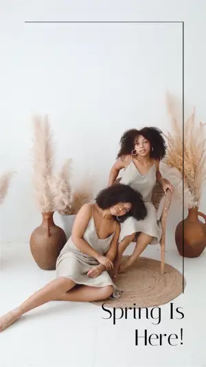 A Couple Of Women Sitting On Top Of A Rug Spring Story Template