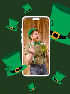 green iPhone mockup st Patrick day instagram post