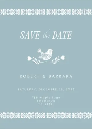 Nordic ornaments save the date wedding template